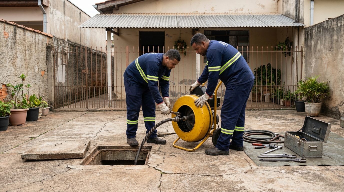 Desentupimento de esgoto em Aparecida de Goiânia‑GO