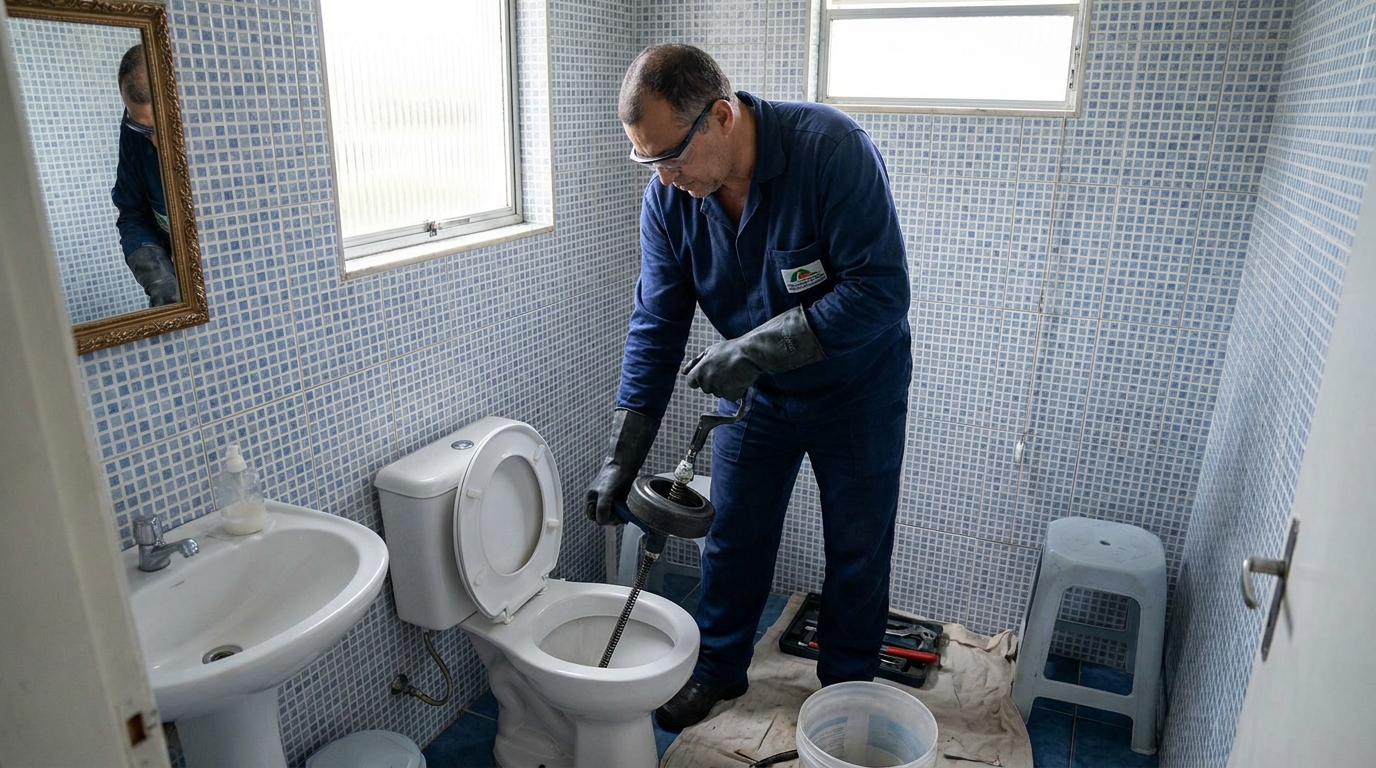 Desentupimento de vaso profissional em Aparecida de Goiânia‑GO