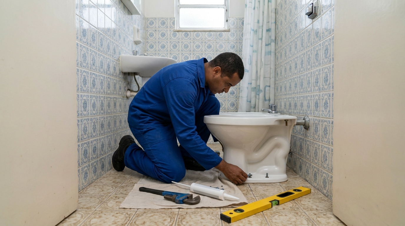 Instalação de vaso sanitário residencial em Aparecida de Goiânia‑GO