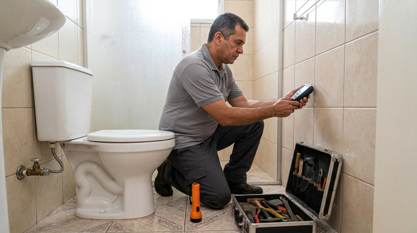 Técnico de caça vazamento com detector em Aparecida de Goiânia‑GO