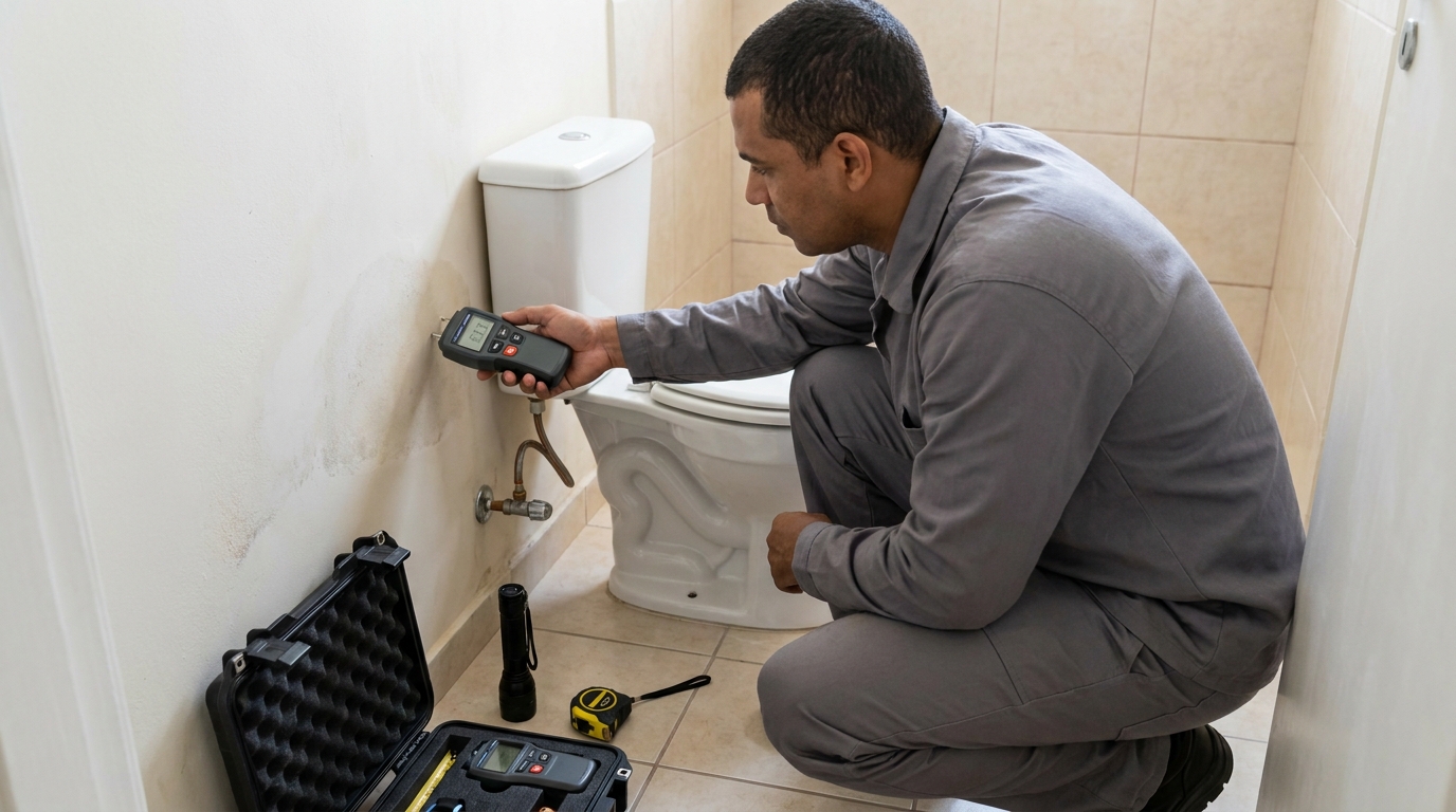 Técnico de caça vazamento em residência em Aparecida de Goiânia‑GO